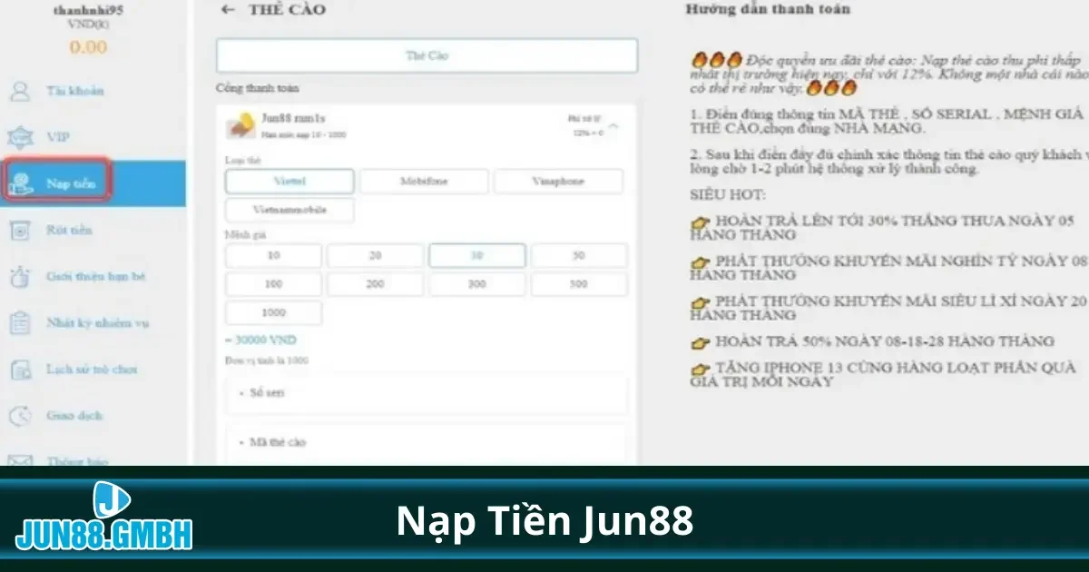 Nạp Tiền Jun88: Tăng Cơ Hội Chiến Thắng Với Giao Dịch Nhanh 3 Xử lý các vấn đề thường gặp khi nạp tiền tại Jun88